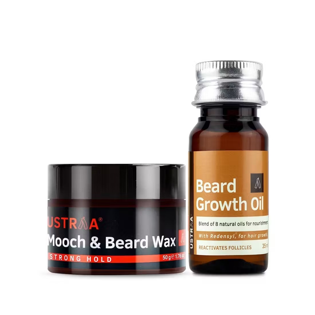 Ustraa Beard Growth Oil and Beard & Mooch Styling Wax Combo