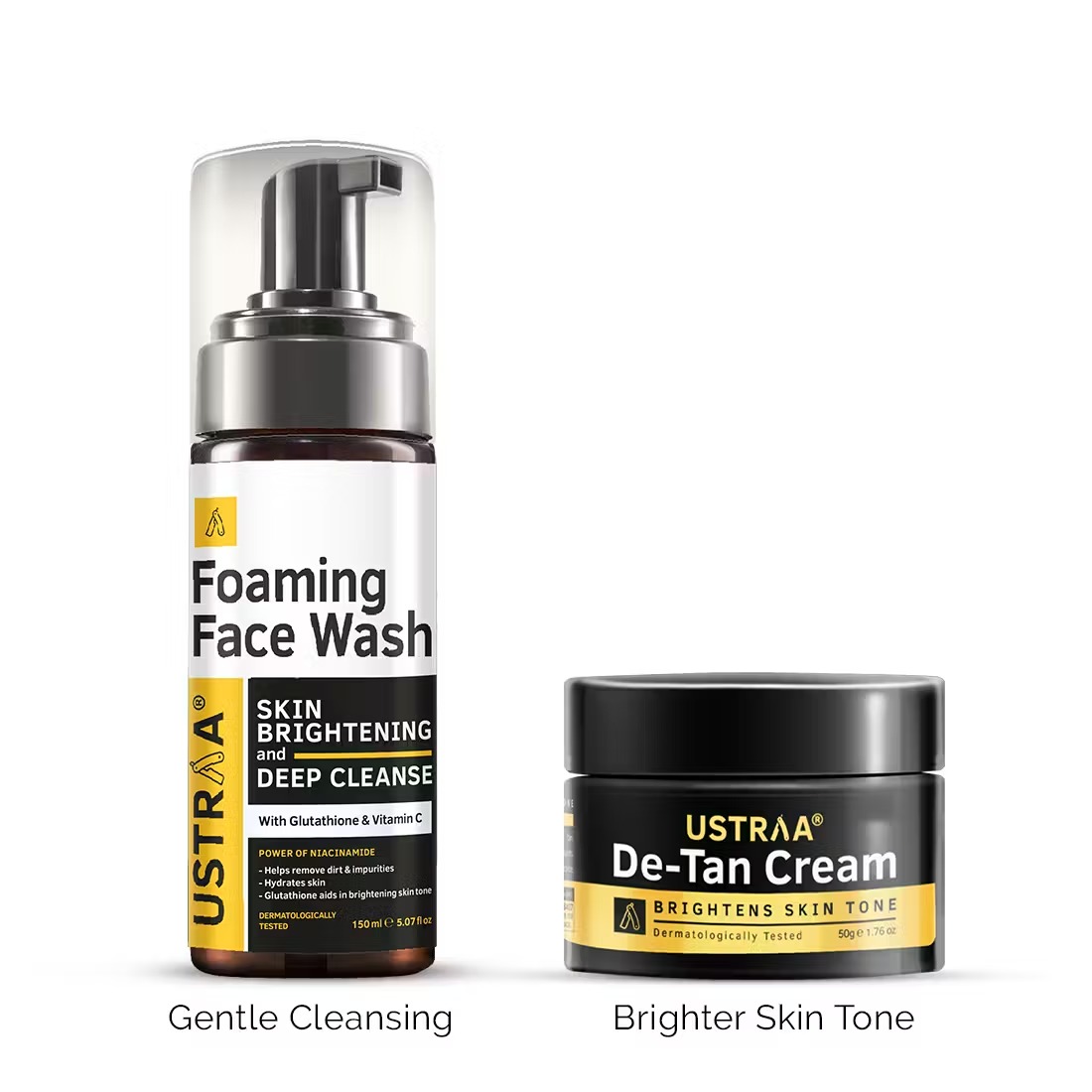 Ustraa Foaming Face Wash For Skin Brightening & De Tan Cream Combo