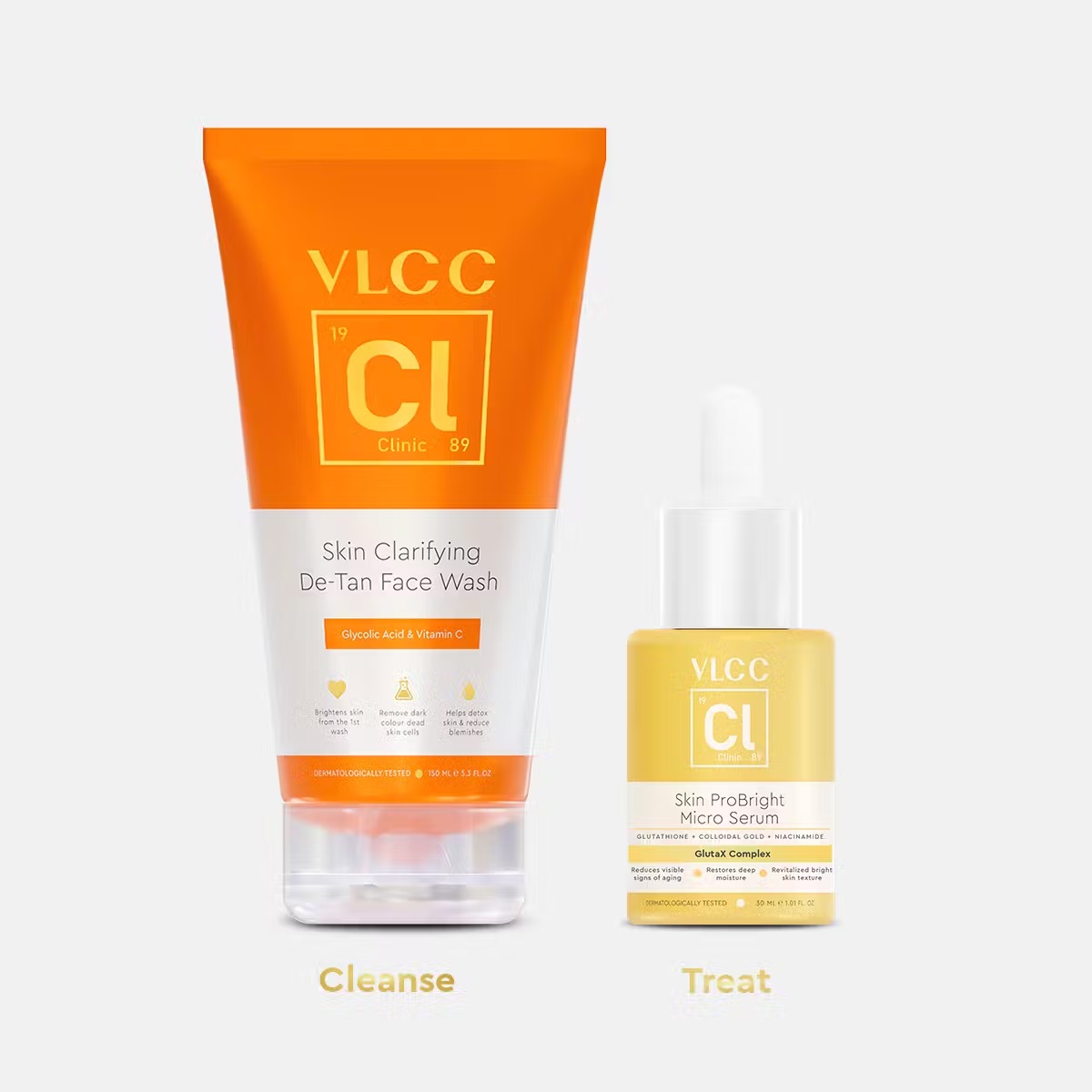 VLCC Double Action De tan Facewash & Serum Combo