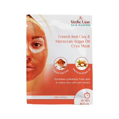Vedicline French Red Clay & Moroccan Argan Oil Cryo Mask