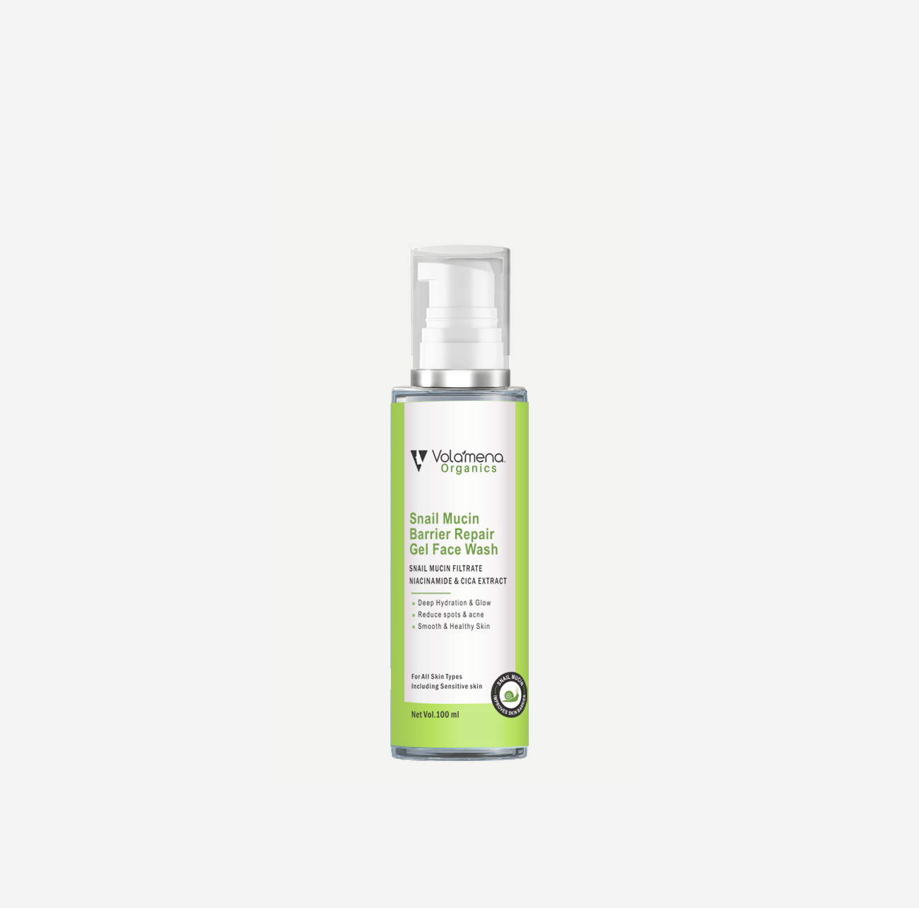 Volamena Snail mucin Barrier Repair gel face wash