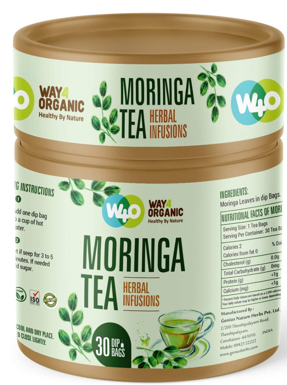 Way4Organic Moringa Tea in Dip bags