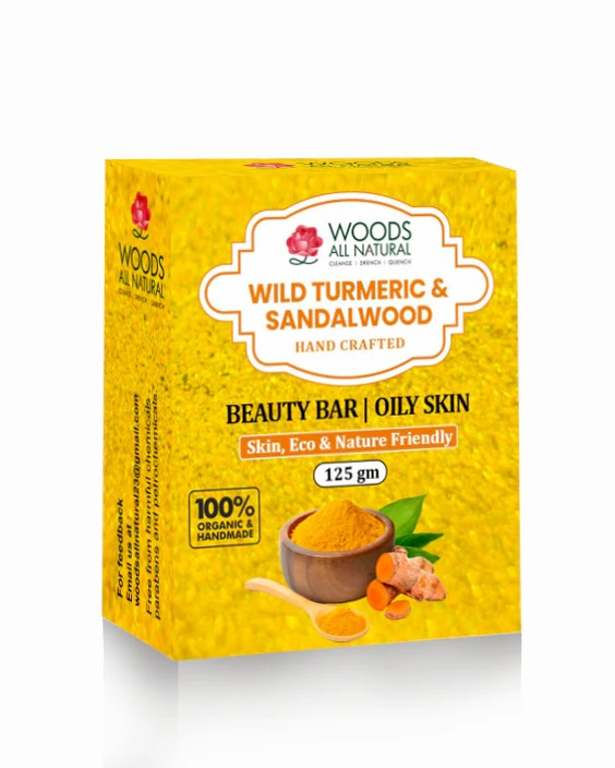 Woods All Natural Wild Turmeric & Sandalwood Handcrafted Beauty Bar