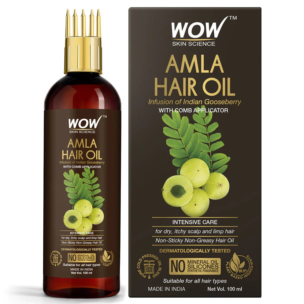 Wow Skin Science Amla Hair Oil with Comb Applicator 