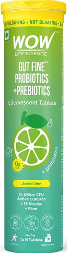 Wow Skin Science Gut Fine Probiotics & Prebiotics Effervescent Tablets