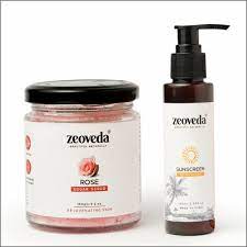 Zeoveda Rose Sugar Scrub + Sunscreen SPF 50 Combo