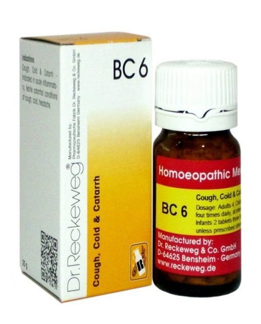 Dr Reckeweg Biochemic combination Tablets BC6 for Cough and Cold