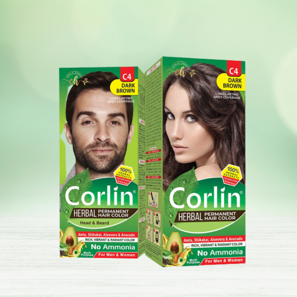 Corlin Herbals Permanent Hair Color Cream Shade C5 Medium Brown