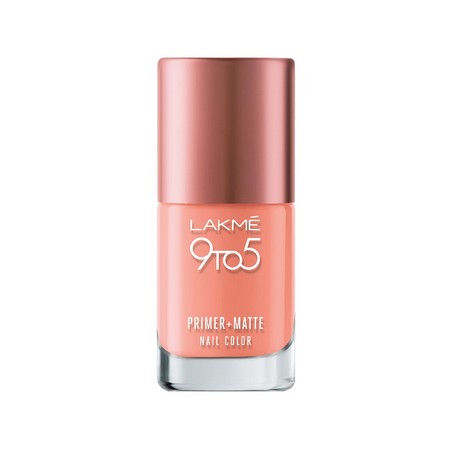 Lakme 9 to 5 Primer and Matte Nail Color Apricot 9 ml
