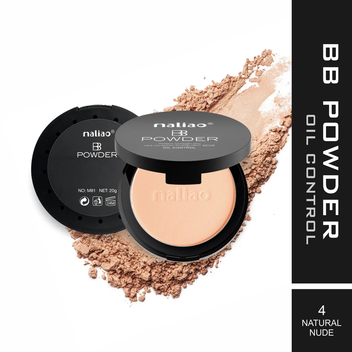Maliao BB Compact Powder Oil Control - NATURAL NUDE