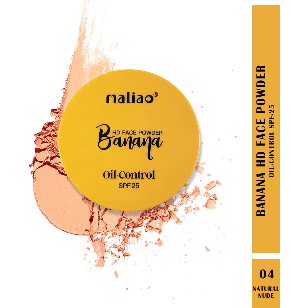 Maliao Banana HD 2 IN 1 Oil-Control Face Powder Compact - NATURAL NUDE