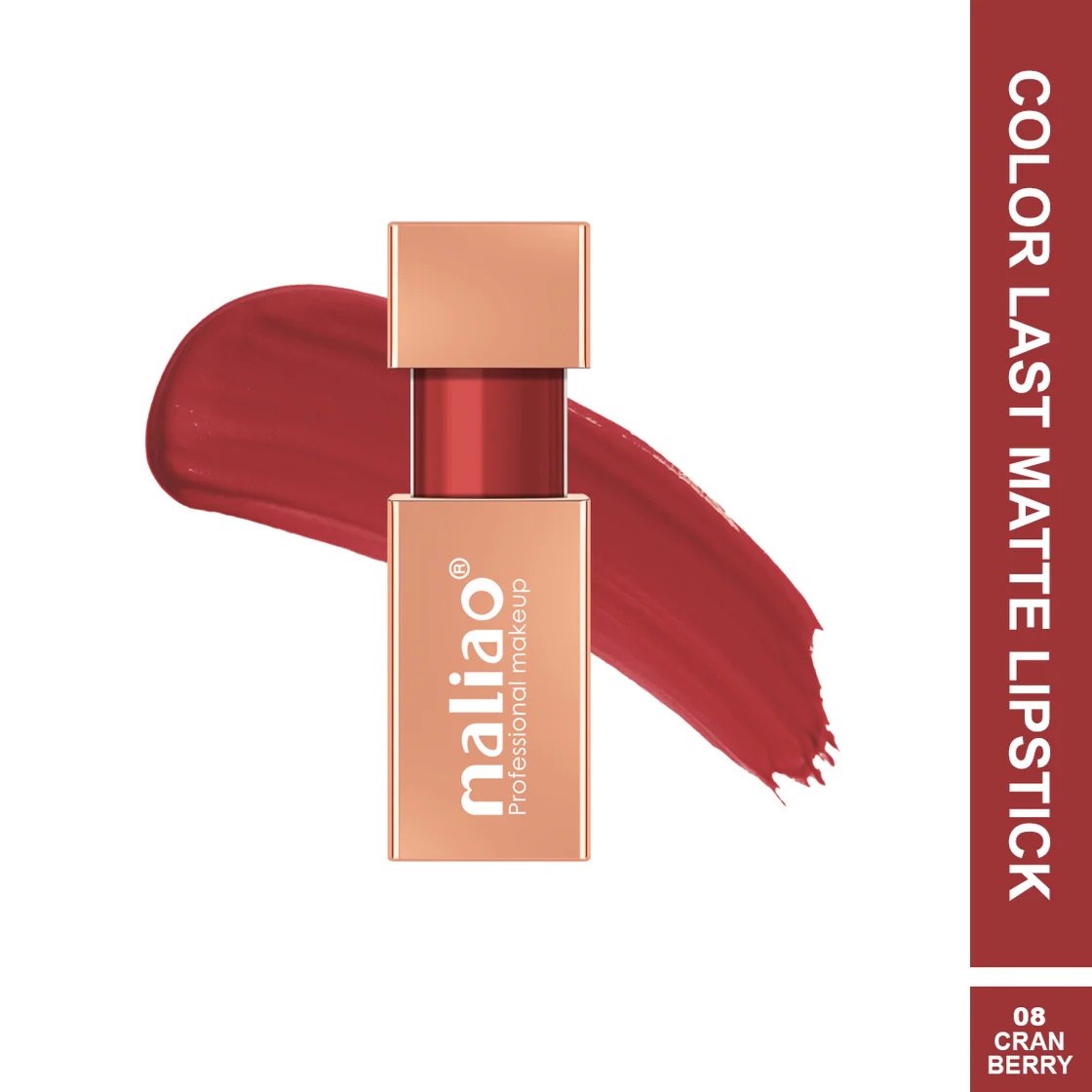 Maliao Color Last Matte Lipstick - Long-Lasting - CRAN BERRY