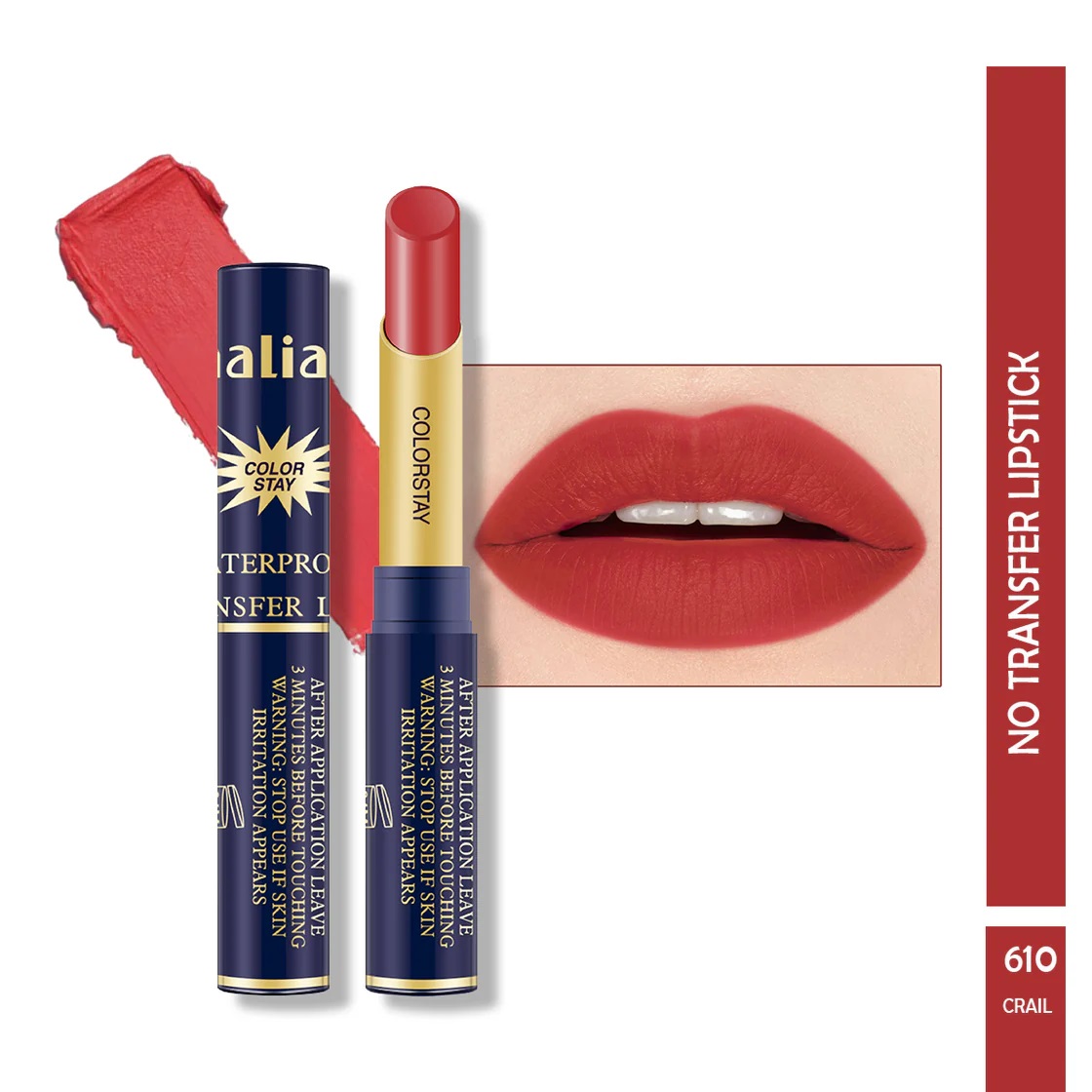 Maliao Colorstay Waterproof No-Transfer Lipstick - CRAIL
