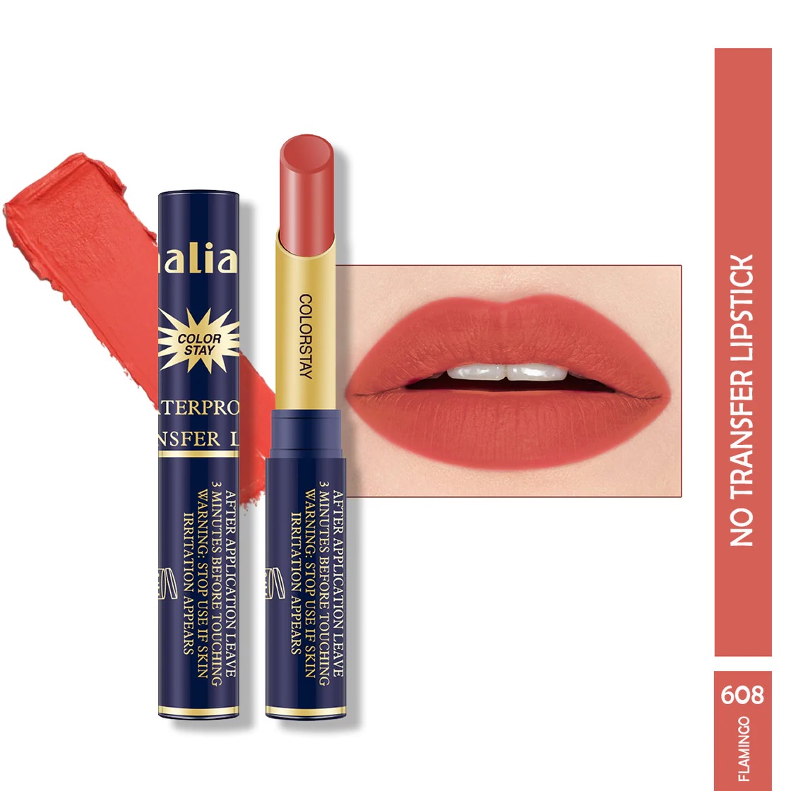 Maliao Colorstay Waterproof No-Transfer Lipstick - FLAMINGO 159