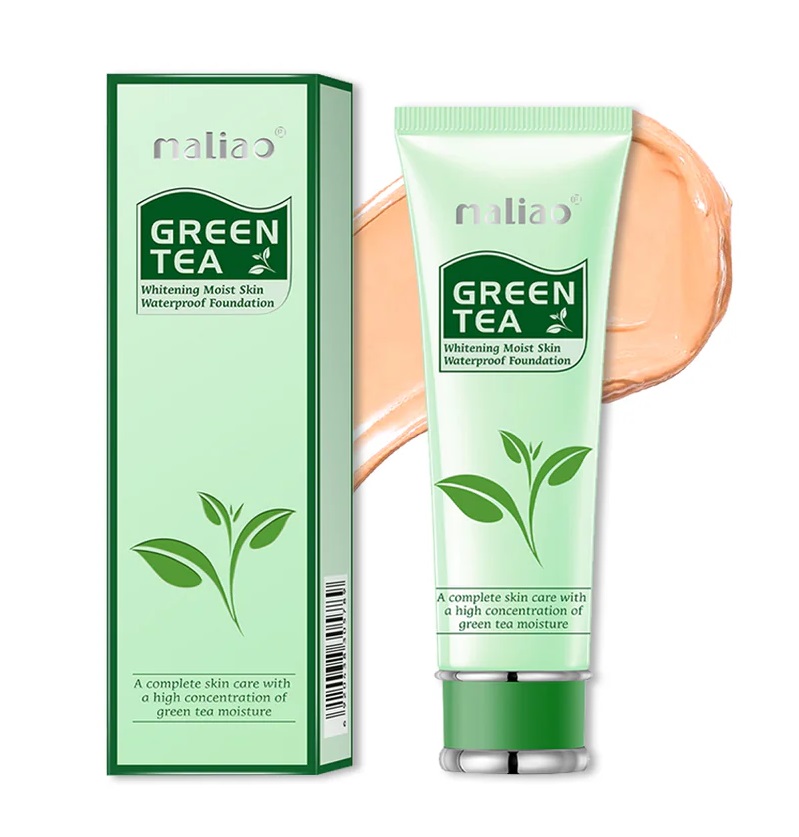 Maliao Green Tea Whitening Moist Skin Waterproof Foundation - Natural Beige