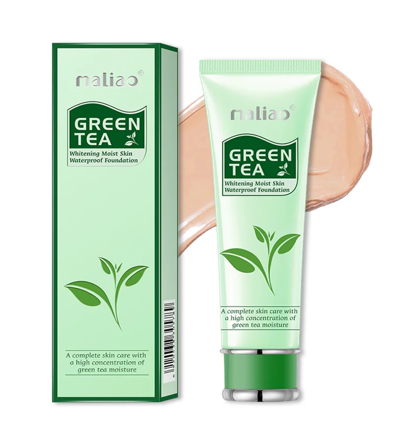 Maliao Green Tea Whitening Moist Skin Waterproof Foundation - Natural Nude