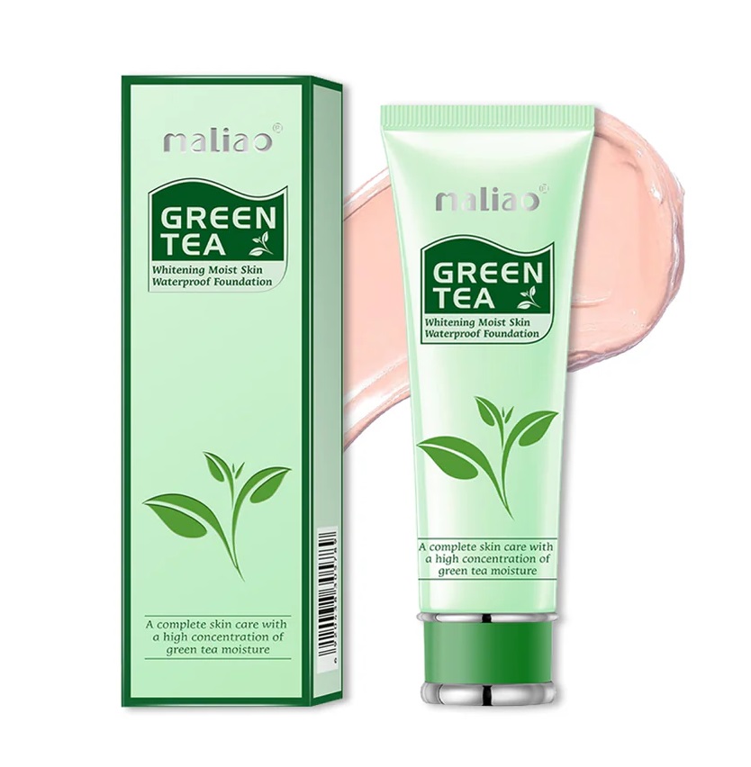 Maliao Green Tea Whitening Moist Skin Waterproof Foundation - Soft Ivory