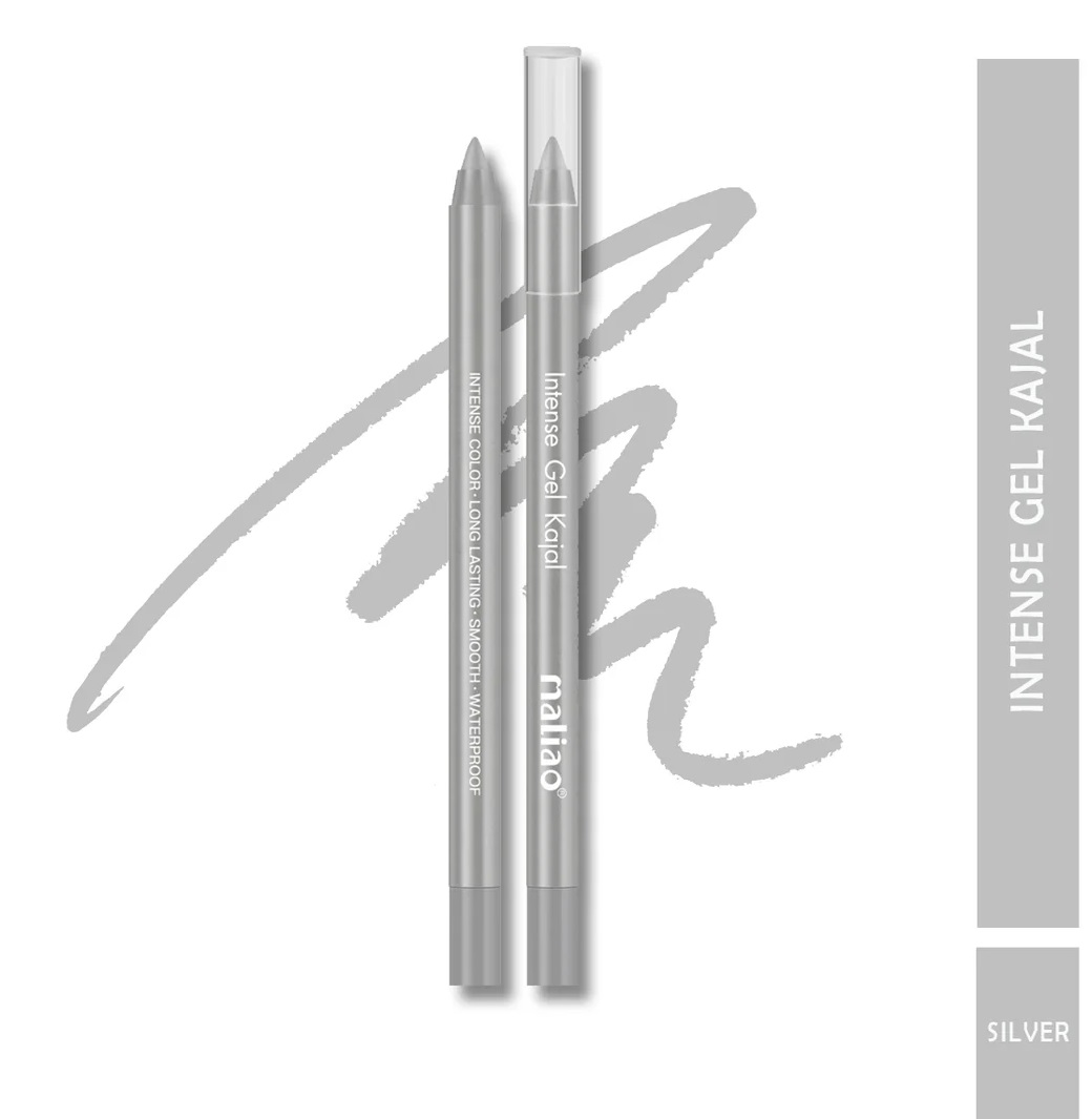 Maliao Intense Gel Kajal - Long Lasting, Smooth, Waterproof Eye Liner - Silver 141