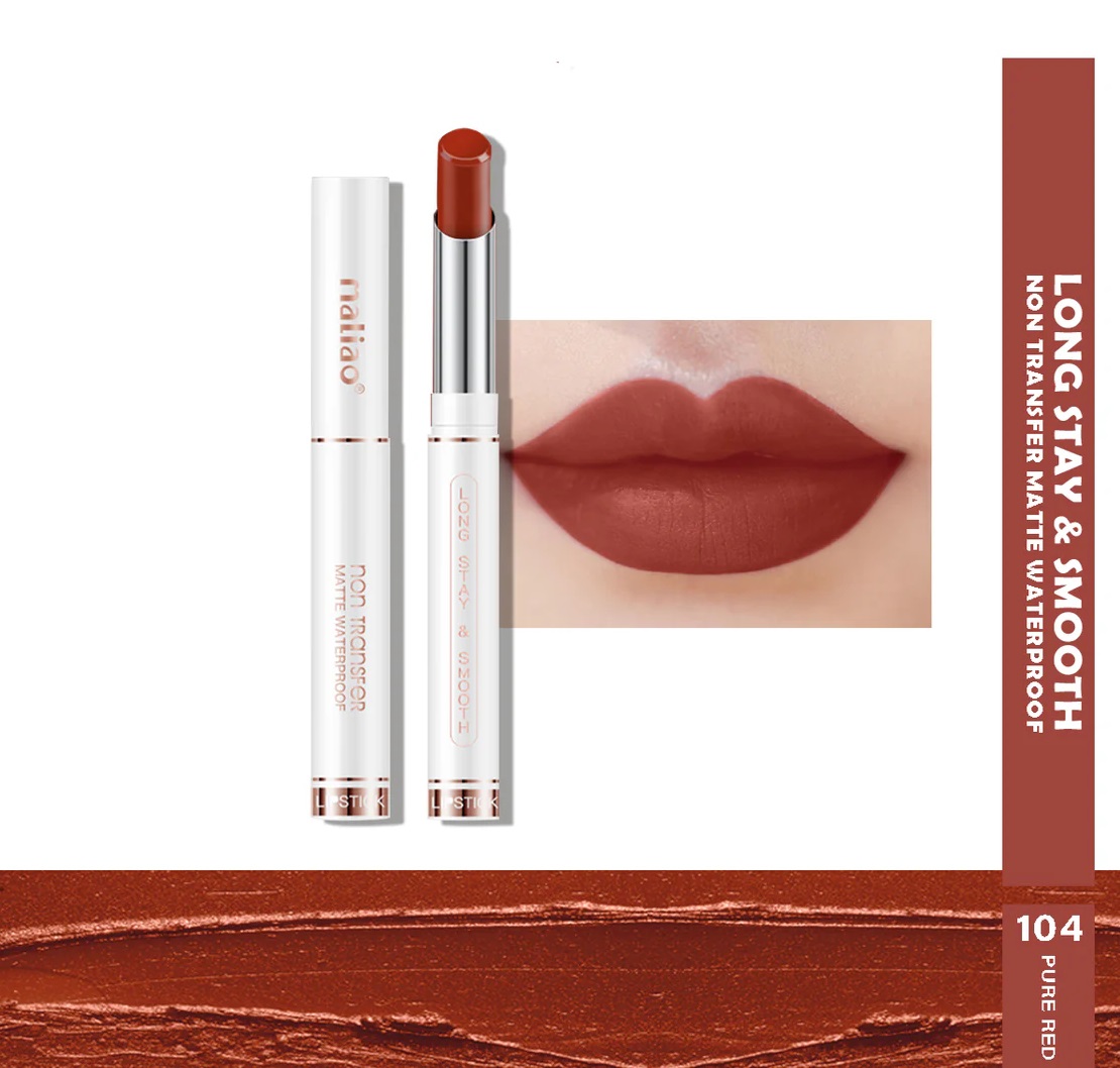 Maliao Non-Transfer Long Stay & Smooth Lipstick - 104 PURE RED