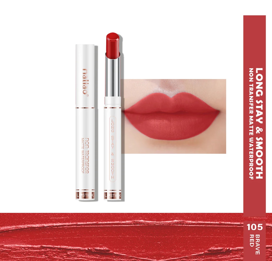 Maliao Non-Transfer Long Stay & Smooth Lipstick - 105 BRAVE RED