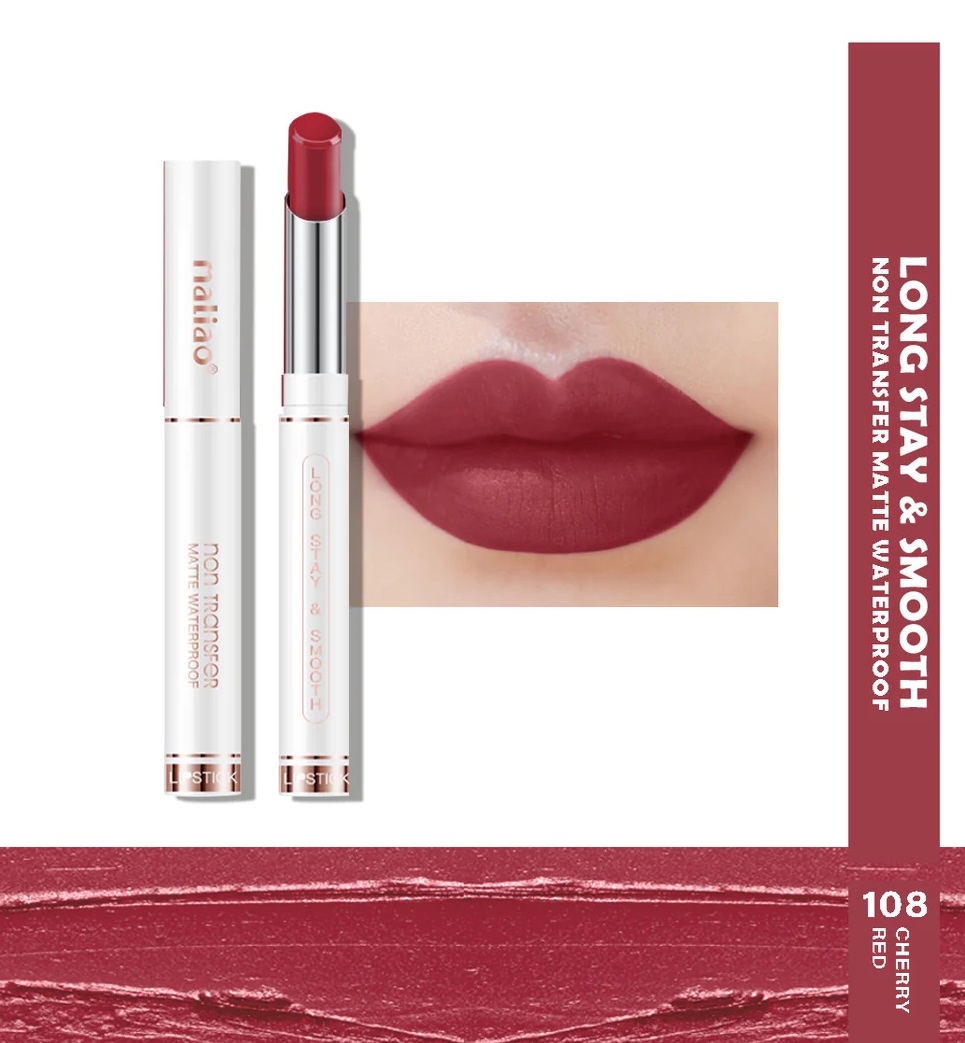 Maliao Non-Transfer Long Stay & Smooth Lipstick - 108 CHERRY RED