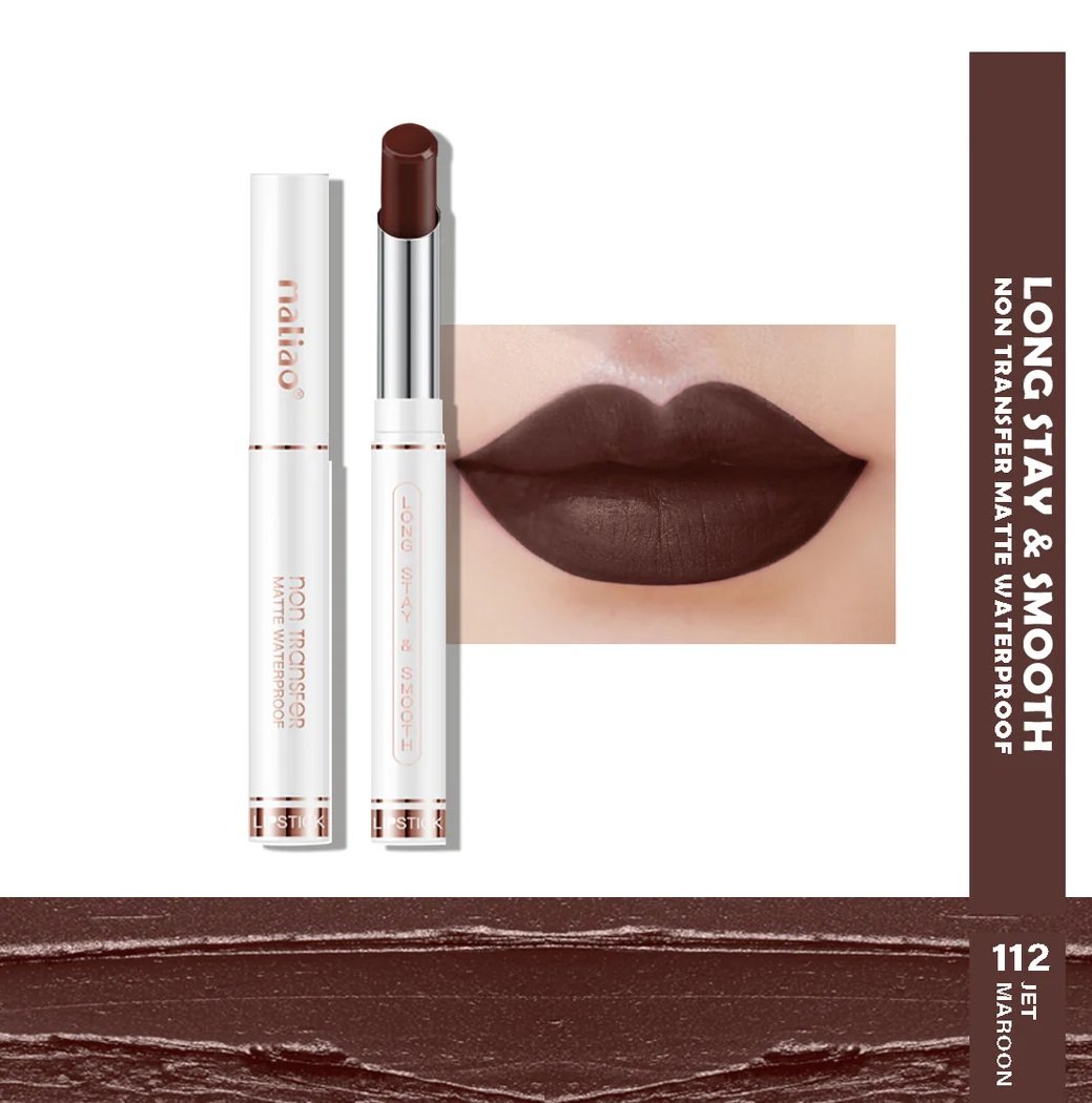 Maliao Non-Transfer Long Stay & Smooth Lipstick - 112 JET MAROON