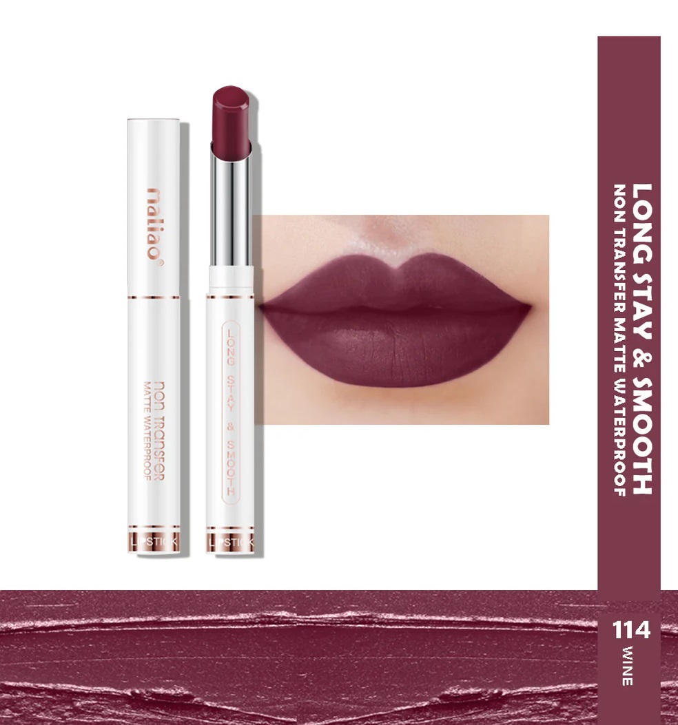 Maliao Non-Transfer Long Stay & Smooth Lipstick - 114 WINE