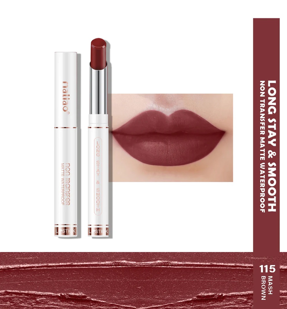 Maliao Non-Transfer Long Stay & Smooth Lipstick - 115 MASH BROWN
