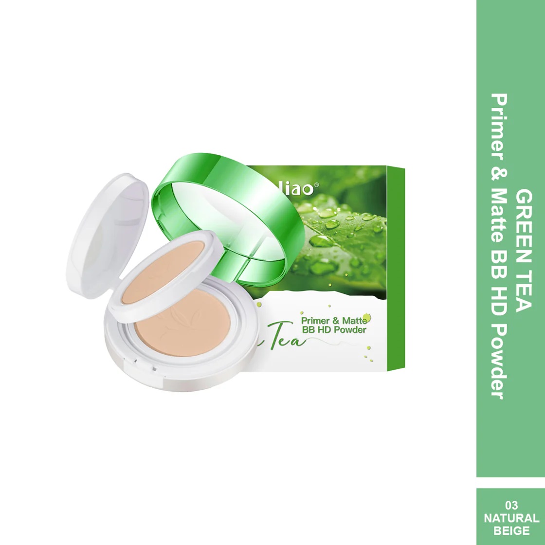Maliao Primer & Matte BB HD Powder with Green Tea Extract - NATURAL BEIGE