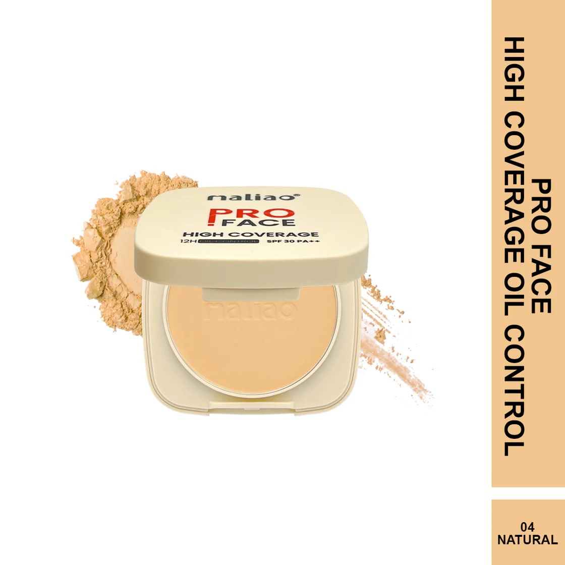 Maliao Pro Face High Coverage Compact Powder - NATURAL