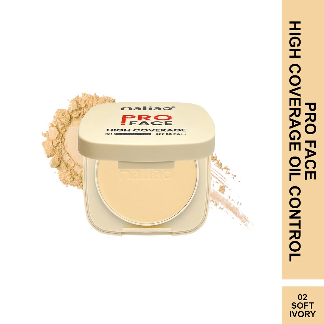 Maliao Pro Face High Coverage Compact Powder - SOFT IVORY