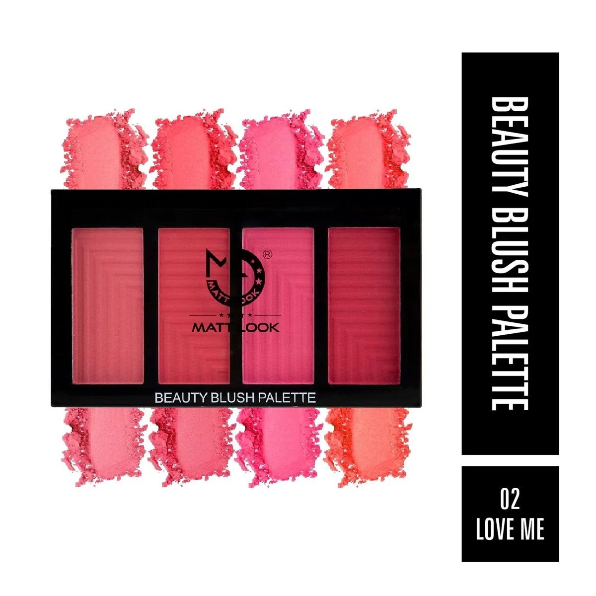 Mattlook Beauty Blusher Palette in 4 Gorgeous Colour - Love Me BL04