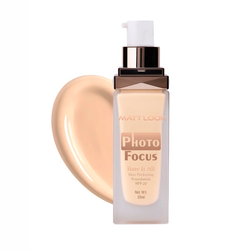 Mattlook Photo Focus Bare It All Skin Perfecting Foundation - Confident Sand-05