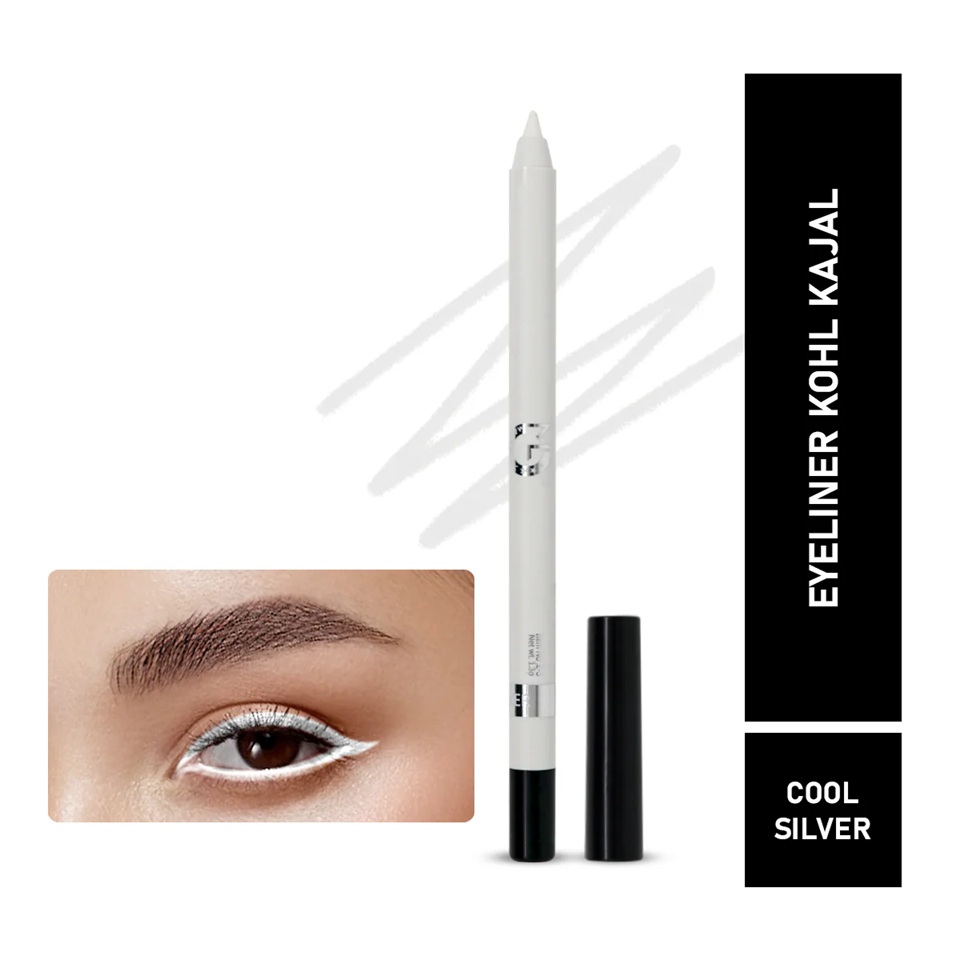 Mattlook Single Stroke Super Glide Eyeliner Kohl Kajal - Cool Silver