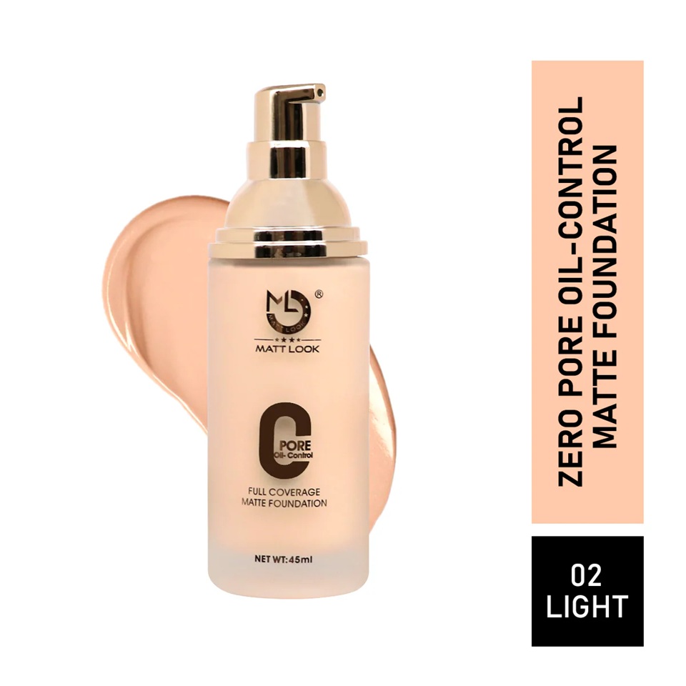 Mattlook Zero Pore Oil Control Full Coverage Foundation - 02 Light