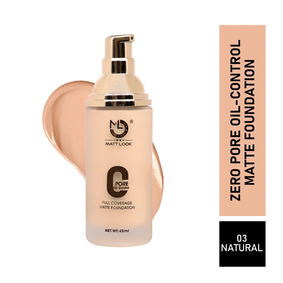 Mattlook Zero Pore Oil Control Full Coverage Foundation - 03 Natural