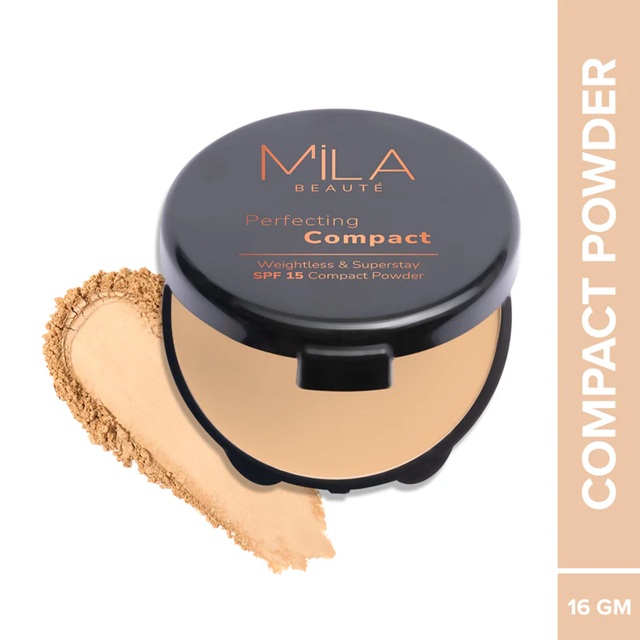 Mila Beaute Matte Finish Perfecting Compact Powder with SPF15 - Beige