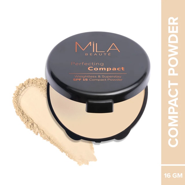 Mila Beaute Matte Finish Perfecting Compact Powder with SPF15 - Ivory