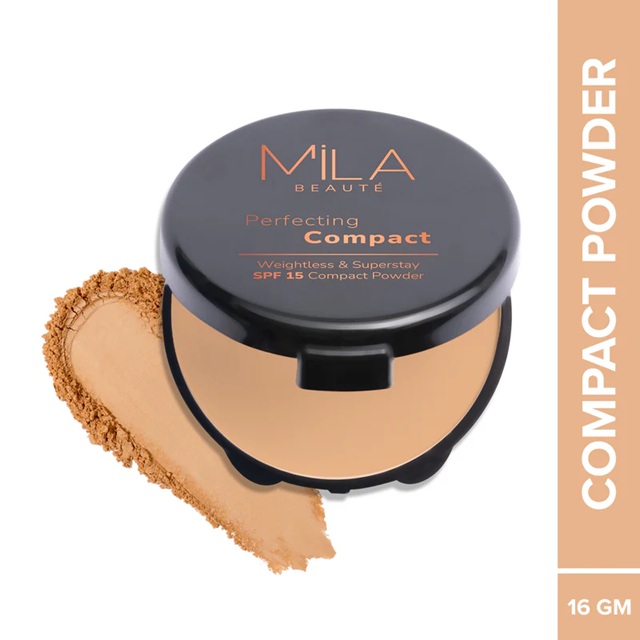 Mila Beaute Matte Finish Perfecting Compact Powder with SPF15 - Sand