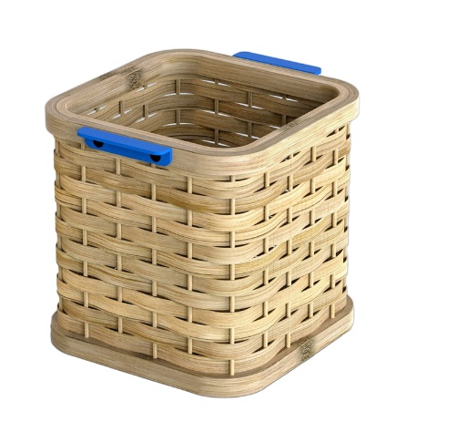 Mini Desk Baskets Bamboo with Aluminium Handle - Natural