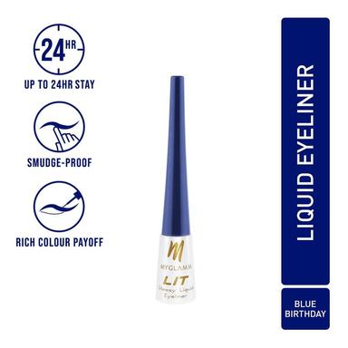 MyGlamm LIT Glossy Liquid Eyeliner - Blue Birthday