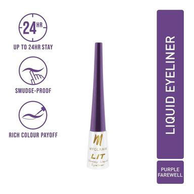MyGlamm LIT Glossy Liquid Eyeliner - Purple Farewell