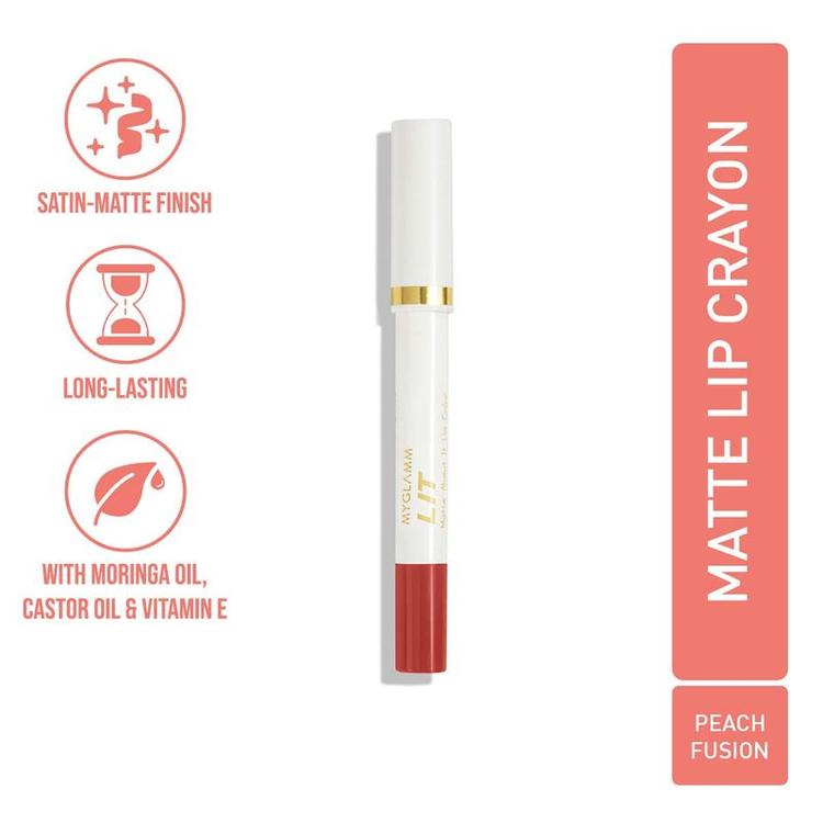 MyGlamm LIT Matte About It Lip Color - Peach Fusion