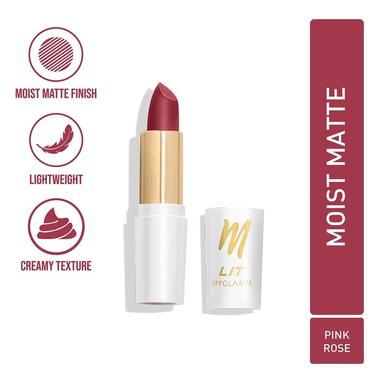 MyGlamm LIT Moist Matte Lipstick - Pink Rose