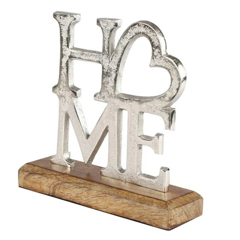 Serene Home Typography Showpiece - Silver