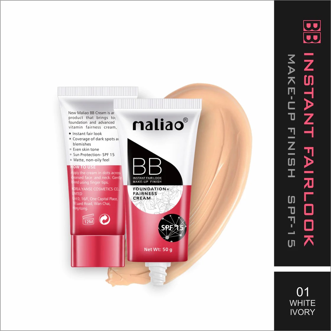 Maliao BB Foundation + Fairness Cream - WHITE IVORY