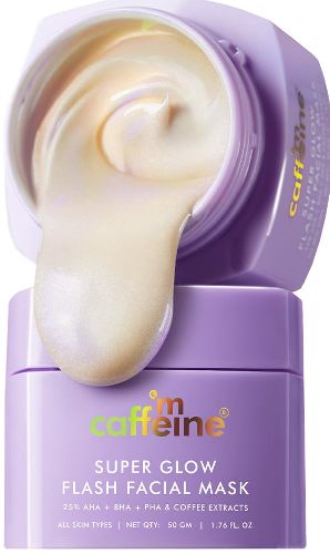 mCaffeine Super Glow Flash Facial 25% AHA+BHA+PHA Face Mask