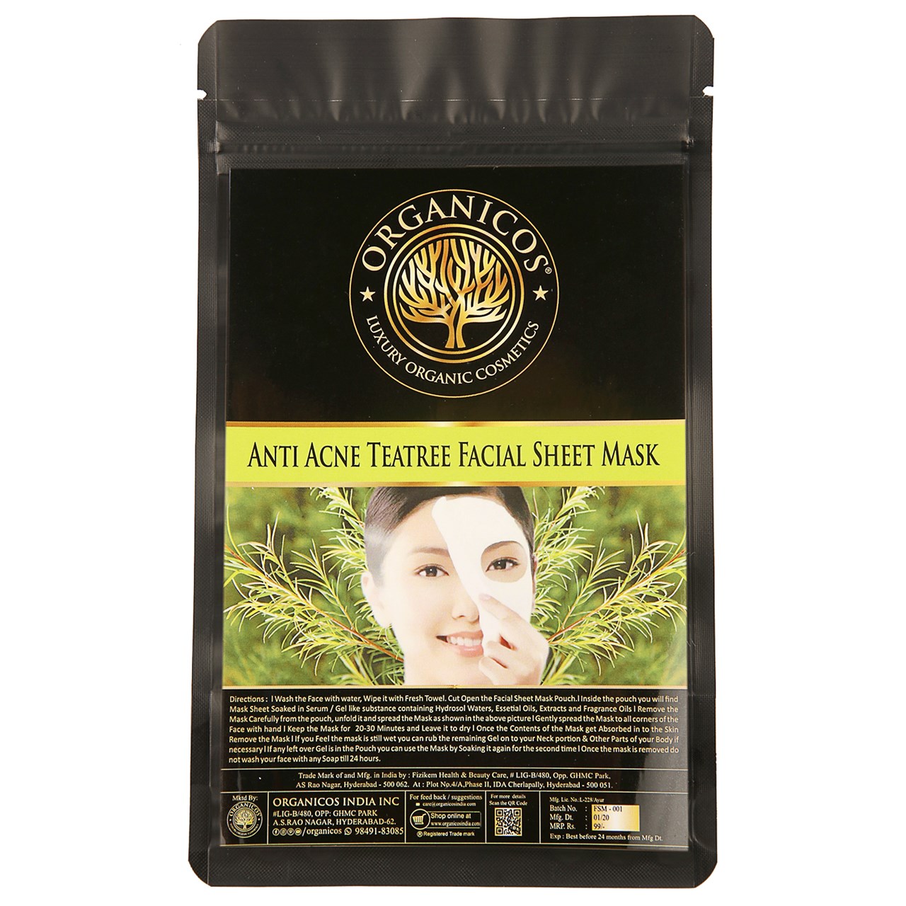 Organicos Anti Acne Tea Facial Tree Mask