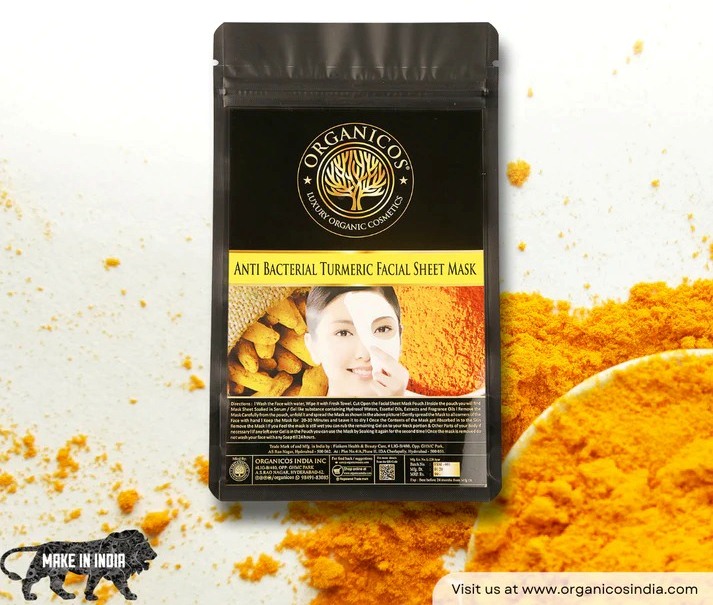 Organicos Anti Bacterial Turmeric Facial Sheet Mask