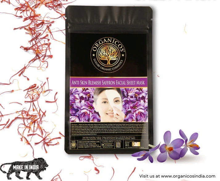 Organicos Anti Skin Blemish Saffron Facial Sheet Mask
